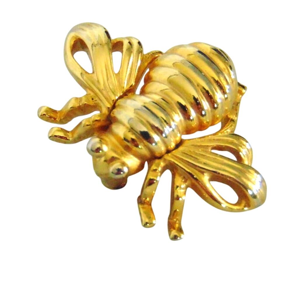 Joan Rivers Bee Brooch Pin Gold Plated Started It All Original 1st Honey Bee Vtg